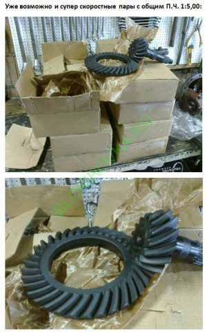 Главные пары 5.0 для портальных мостов Volvo C303 беговые/скоростные